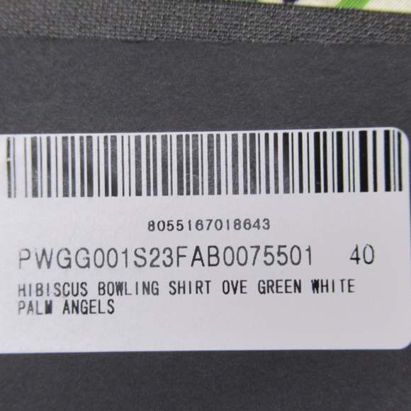 Palm Angels Women's Hibiscus Bowling Shirt Over Green White Size S Super Relaxed - Picture 7 of 12
